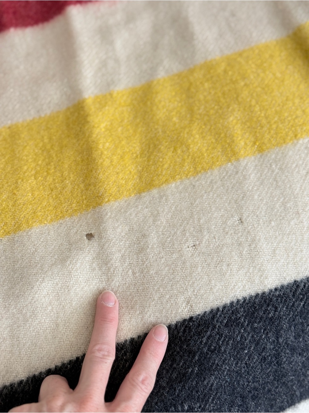 Golden Dawn Striped Wool Blanket Hudson Bay Candy Stripe - Picture 12 of 16